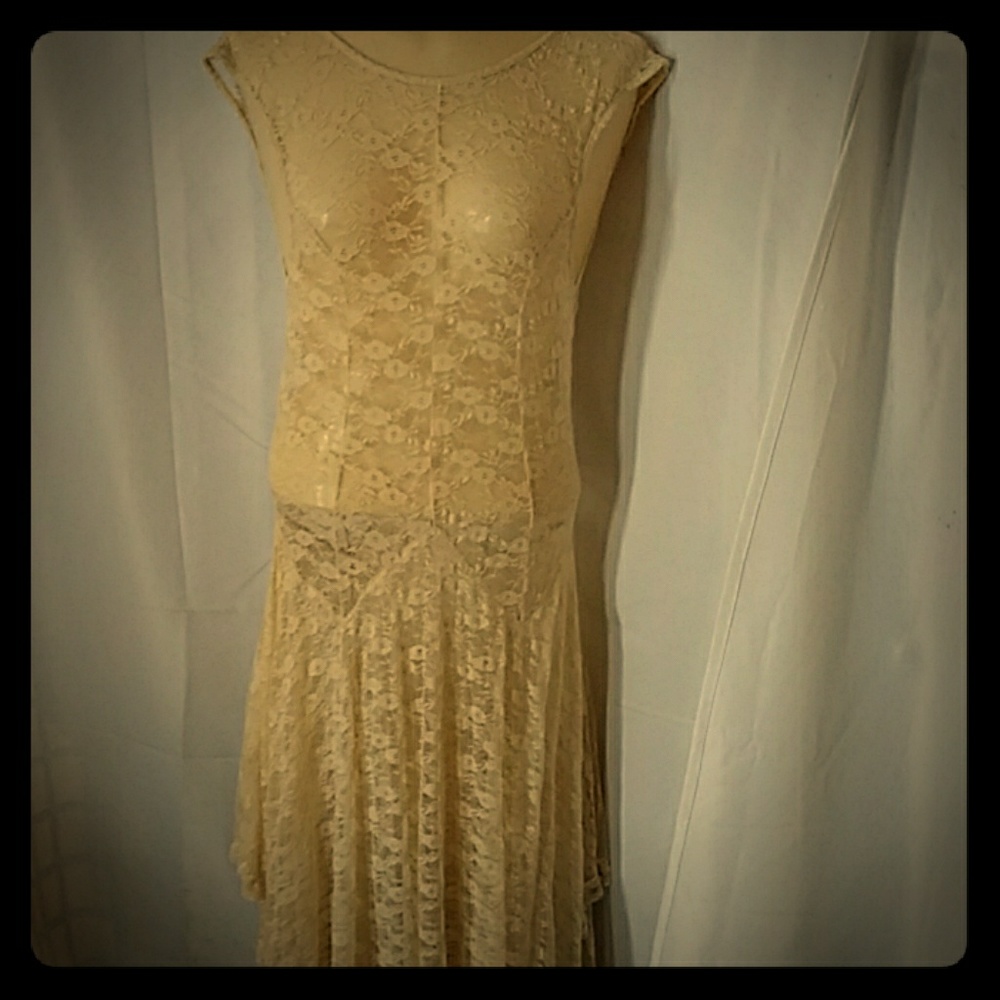 FREE PEOPLE. Lacy sheer Maxi dress